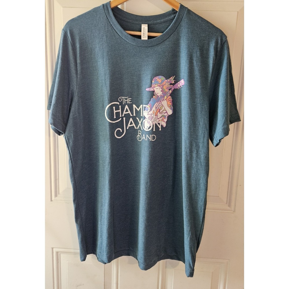 The Champ Jaxon Band T Shirt Large Blue Graphic Concert Music Tee Bella‎ Canvas